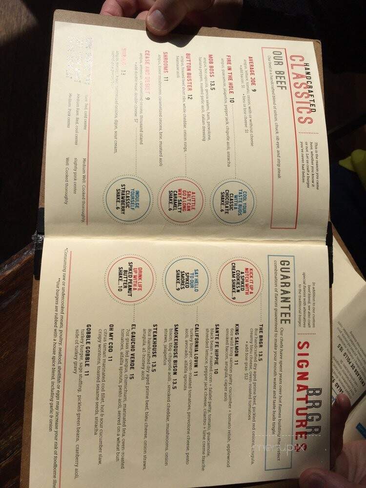 Brgr - Pittsburgh, PA menu_pic