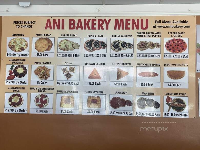 Ani Bakery - Granada Hills, CA menu_pic