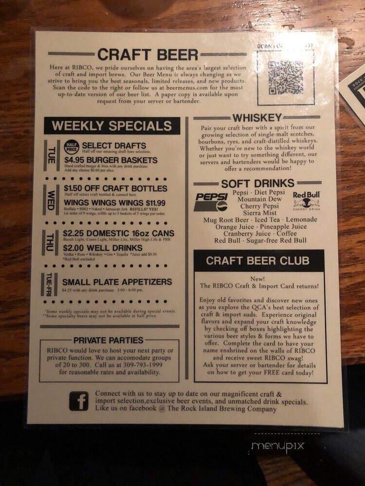 Rock Island Brewing Co - Rock Island, IL menu_pic