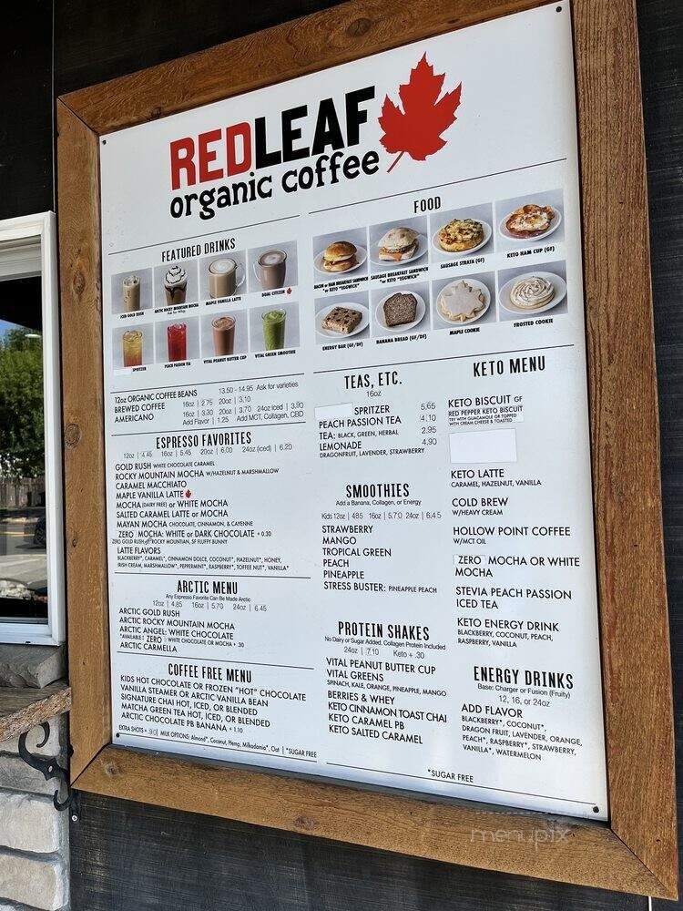 Red Leaf Organic Coffee Co. - Woodland, WA menu_pic