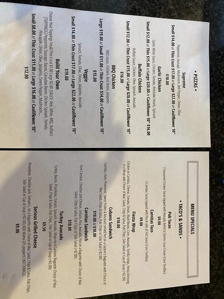 Twisted Timber Pub and Grill - Boise, ID menu_pic