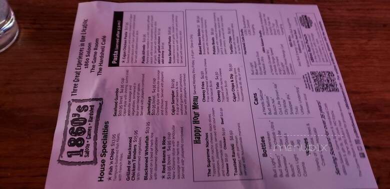 1860's Hard Shell Cafe and Saloon - Saint Louis, MO menu_pic