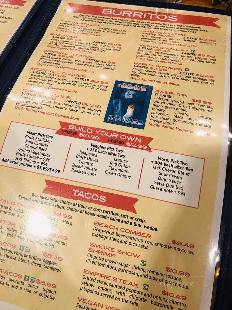 Burrito Union - Duluth, MN menu_pic