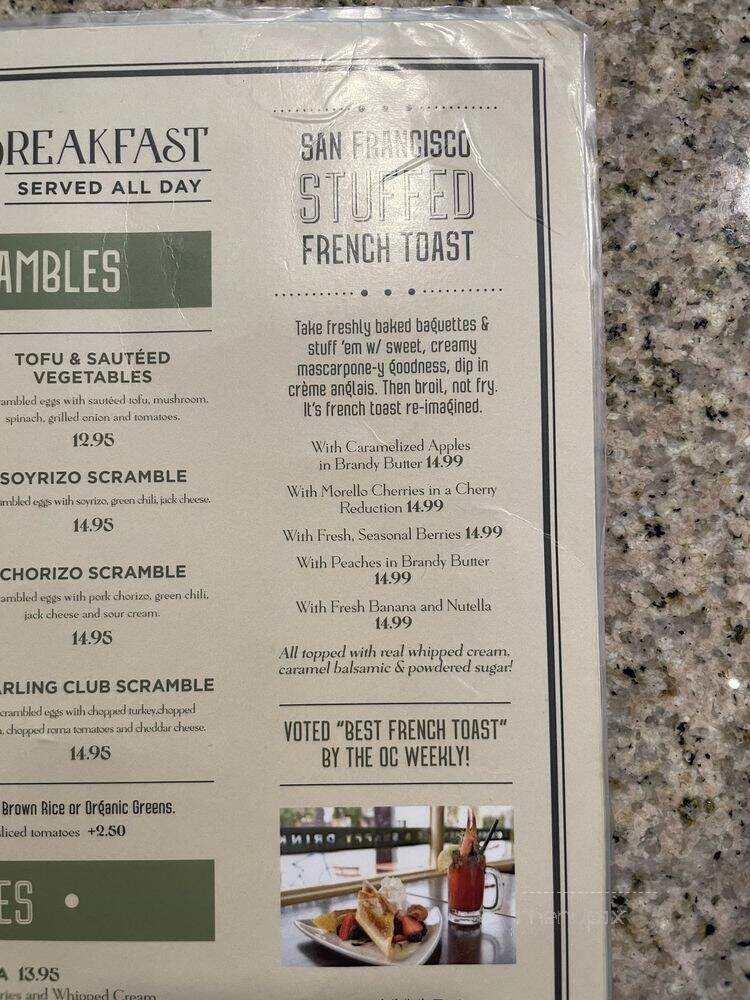 Starling Diner - Long Beach, CA menu_pic