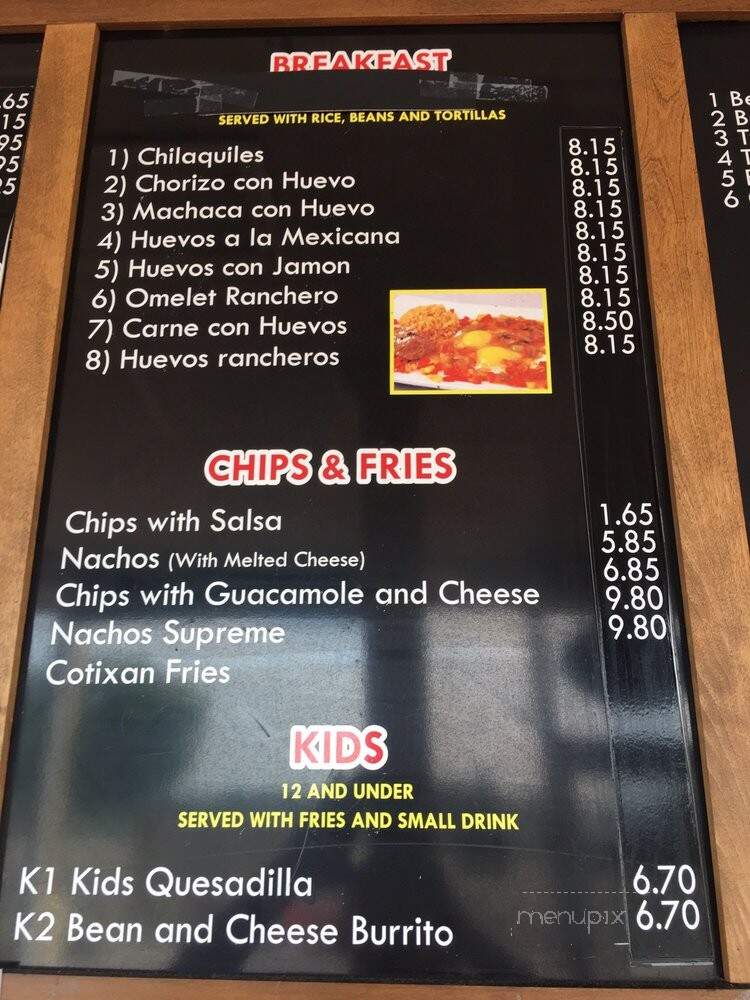 Chili Bandido - San Diego, CA menu_pic