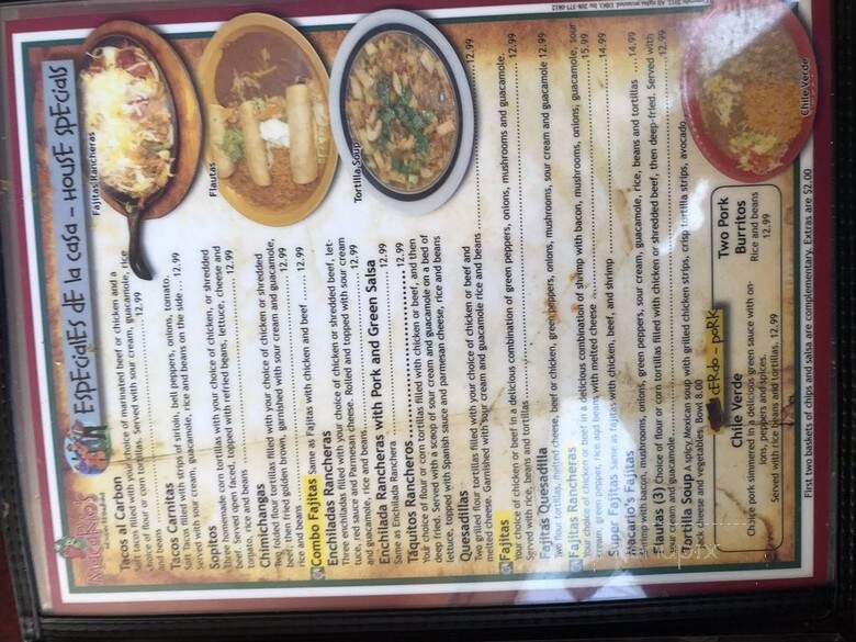 Macarios Mexican Restaurant - Boardman, OR menu_pic