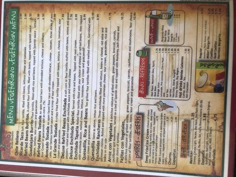Macarios Mexican Restaurant - Boardman, OR menu_pic