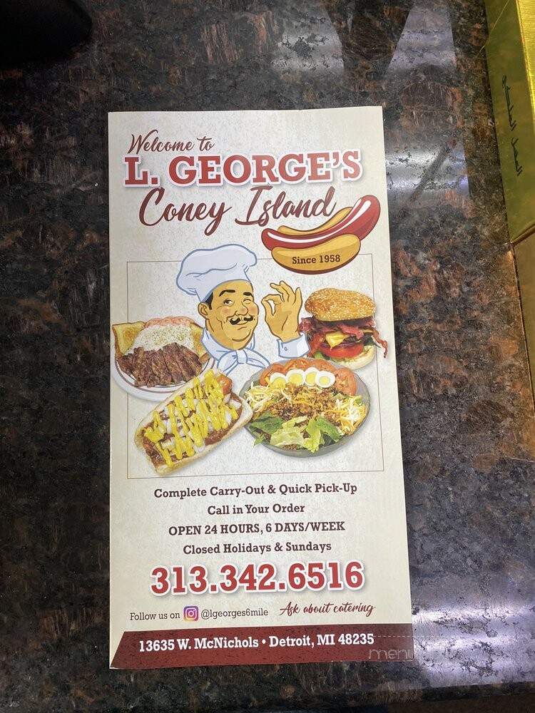 L George's Coney Island - Detroit, MI menu_pic