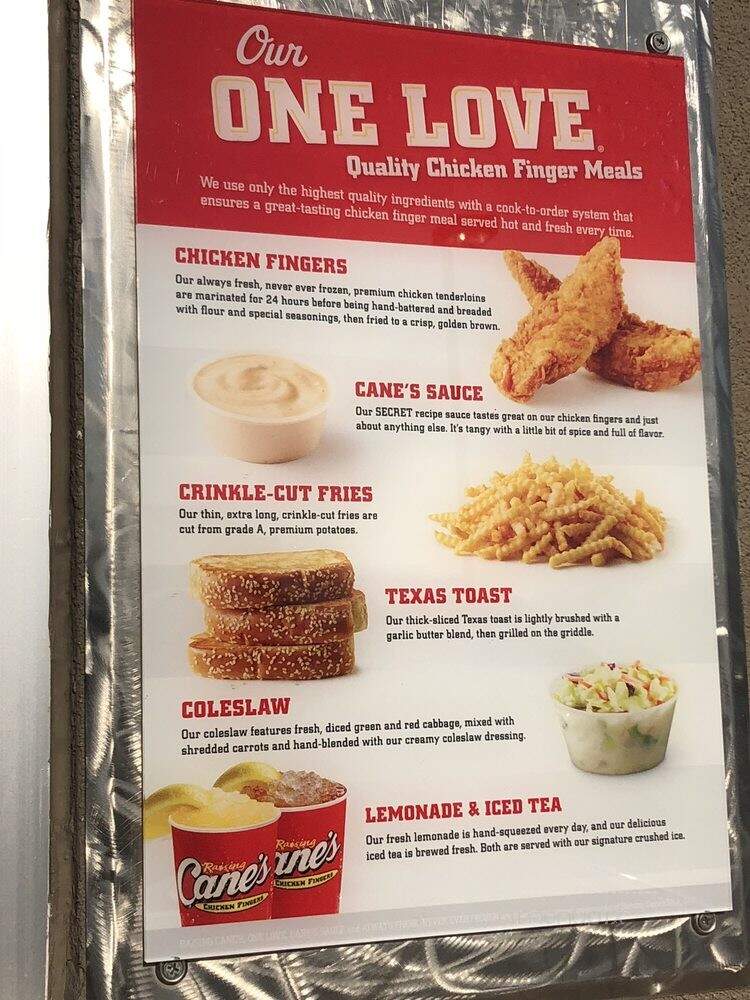 Raising Cane's Chicken Fingers - Zachary, LA menu_pic