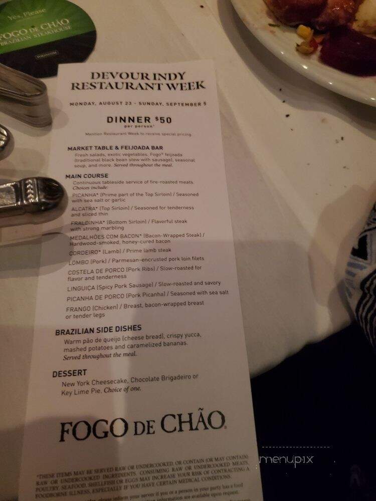 Fogo de Chao Churrascaria - Indianapolis, IN menu_pic