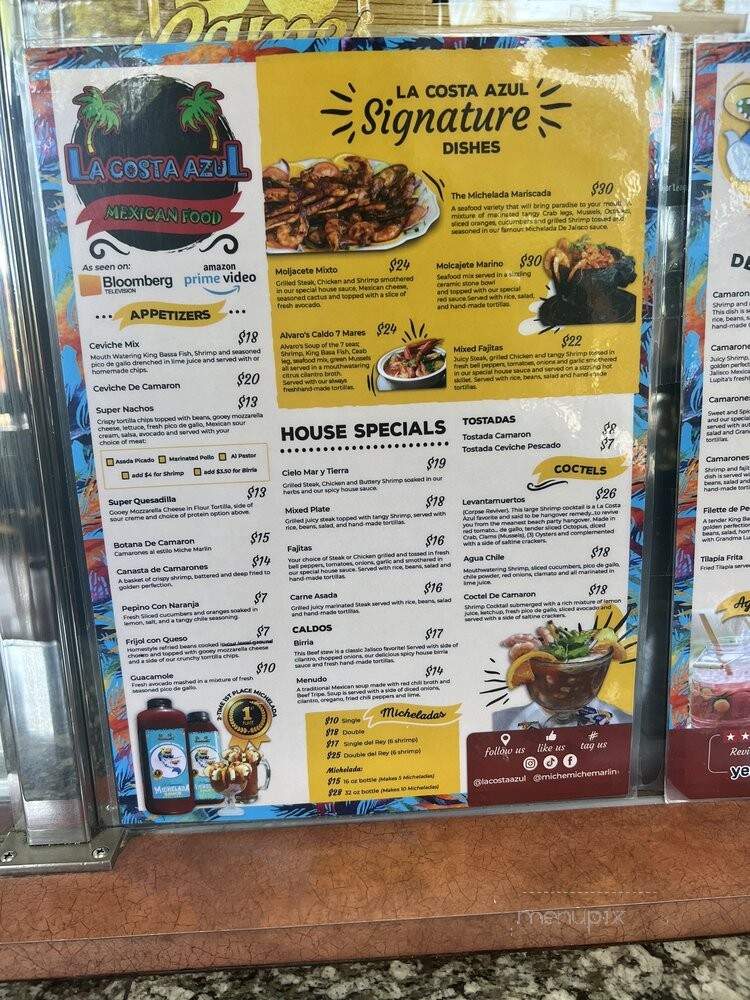 La Costa Azul - Fairfield, CA menu_pic