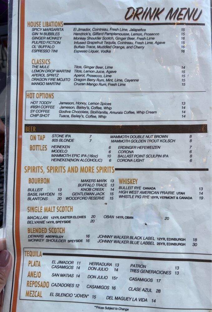Smokeyard Barbecue and Chop Shop - Mammoth Lakes, CA menu_pic