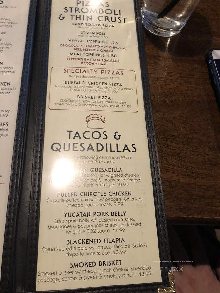 Duffer's Mill - Boothwyn, PA menu_pic