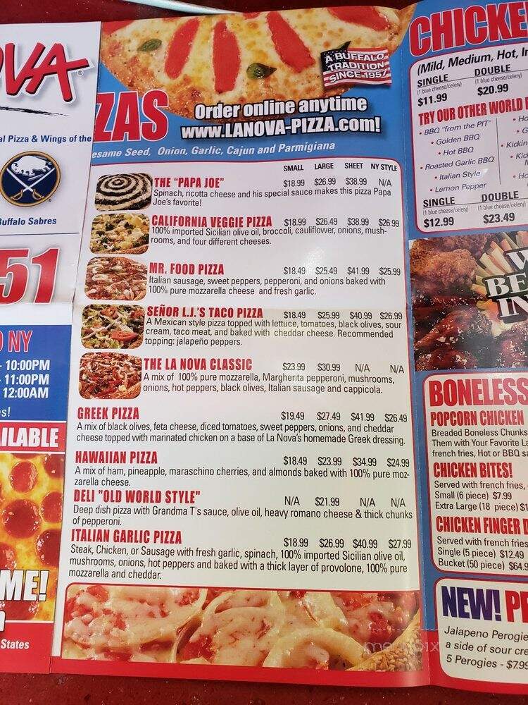 La Nova - Amherst, NY menu_pic