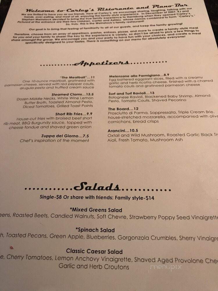 Carleys Ristorante - Harrisburg, PA menu_pic