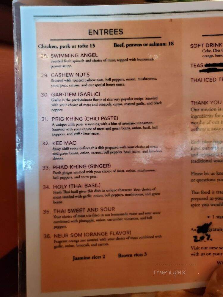 Simply Thai - Tukwila, WA menu_pic