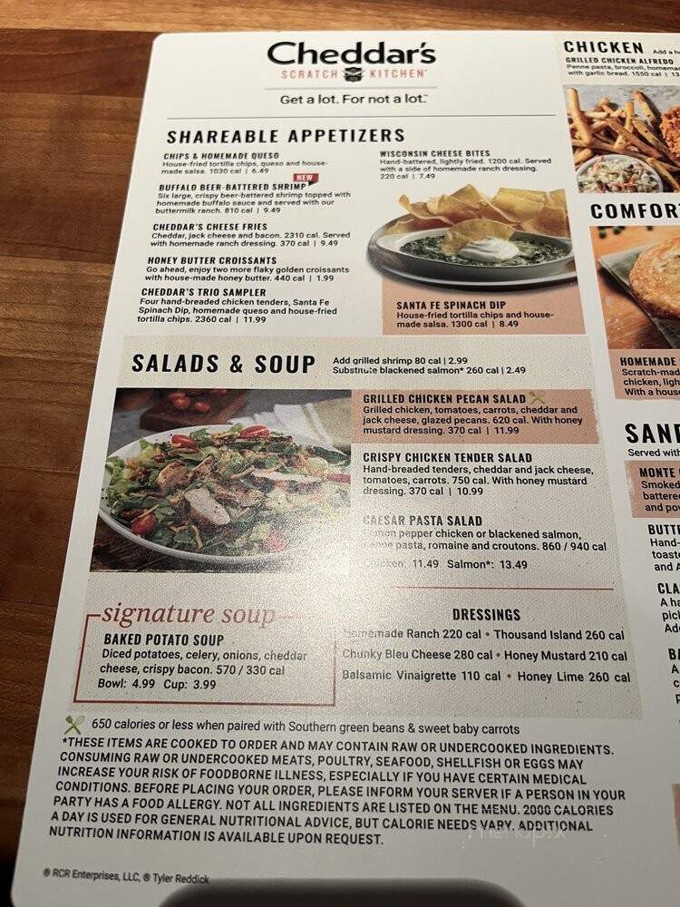 Cheddar's - Fort Smith, AR menu_pic