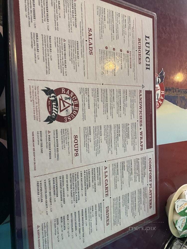 Ranch House Grille - Phoenix, AZ menu_pic