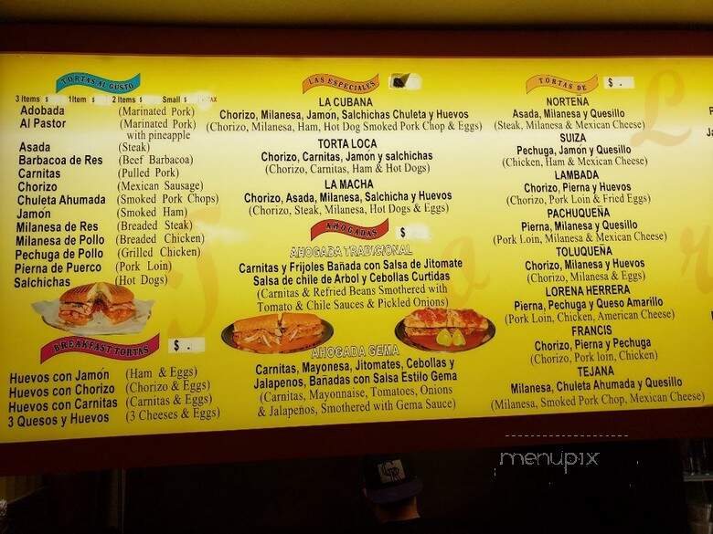 Las Tortas - Denver, CO menu_pic