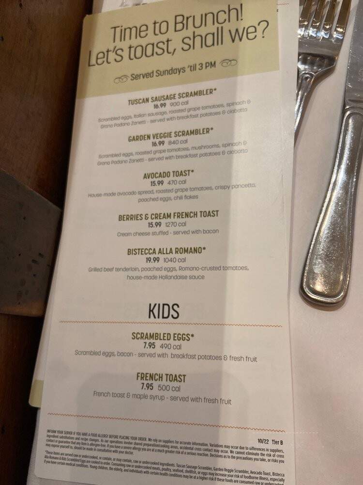 Brio Tuscan Grille - Tampa, FL menu_pic