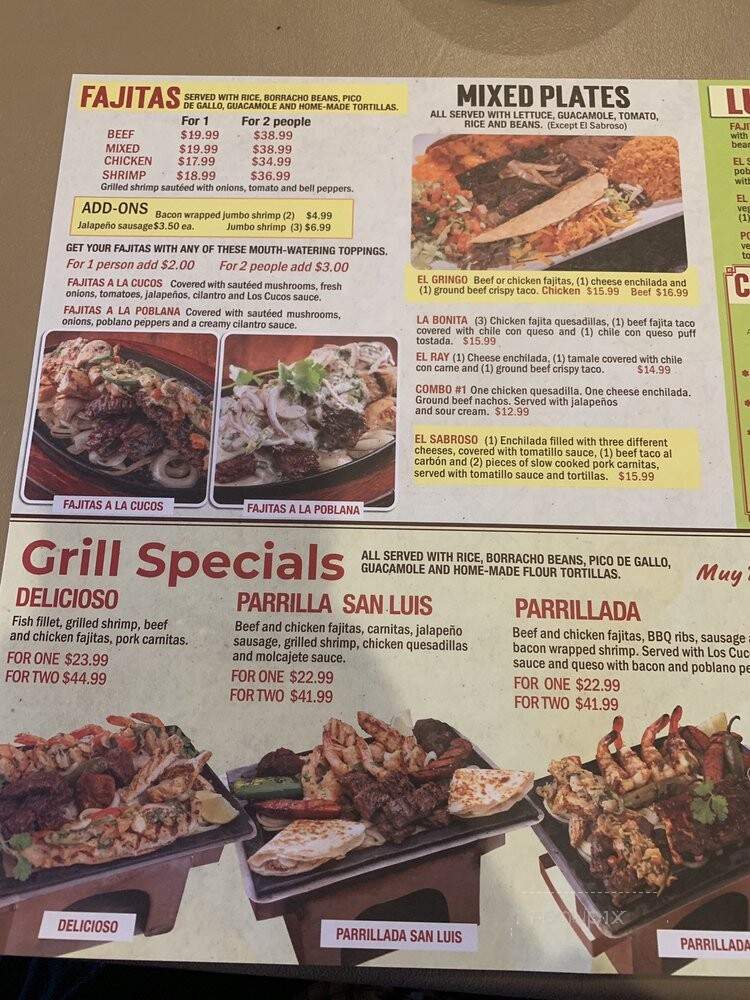 Los Cucos Mexican Cafe - Houston, TX menu_pic