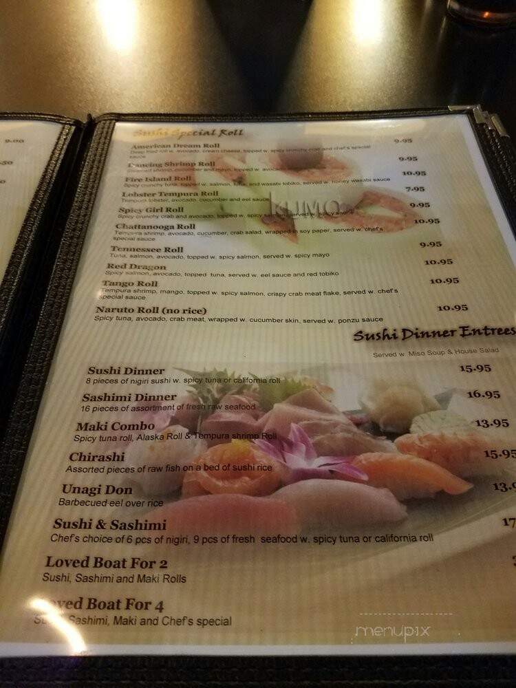 Kumo Hibachi & Sushi - Chattanooga, TN menu_pic