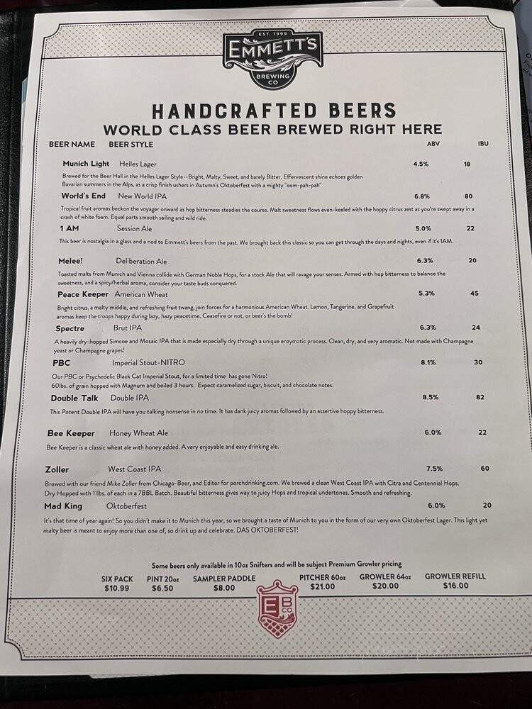 Emmett's Ale House - Downers Grove, IL