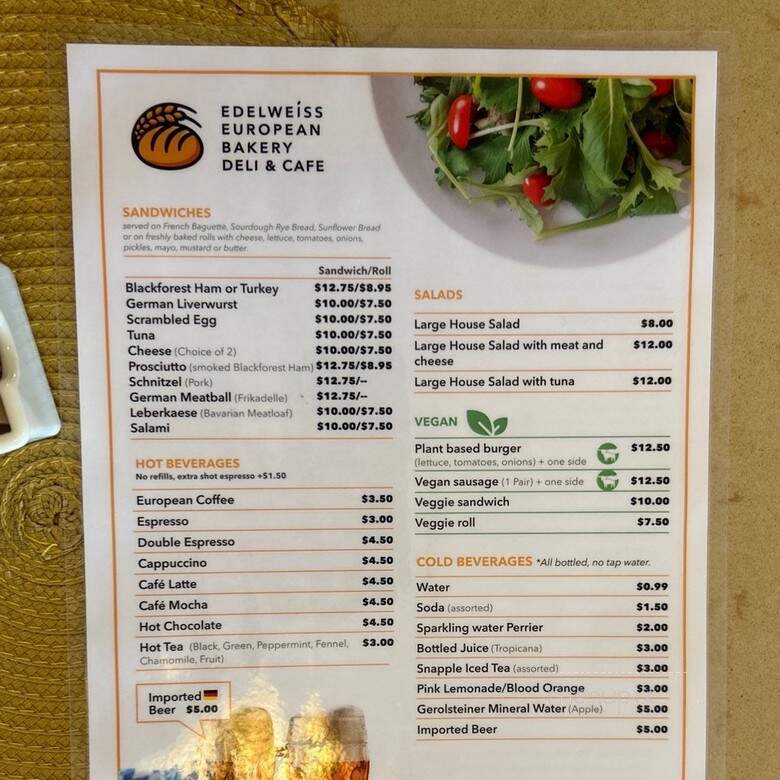 Edelweiss Bakery & Deli - Fort Lauderdale, FL menu_pic