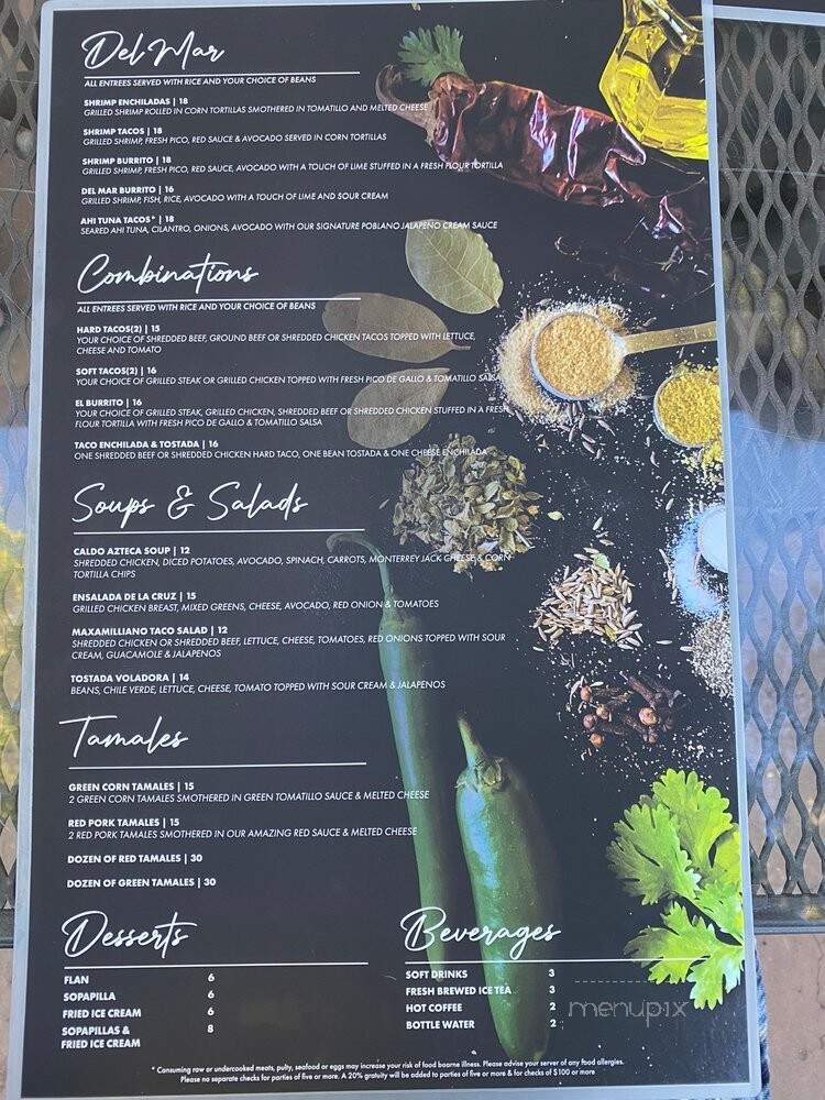 De La Cruz Mexican Grill - Gold Canyon, AZ menu_pic