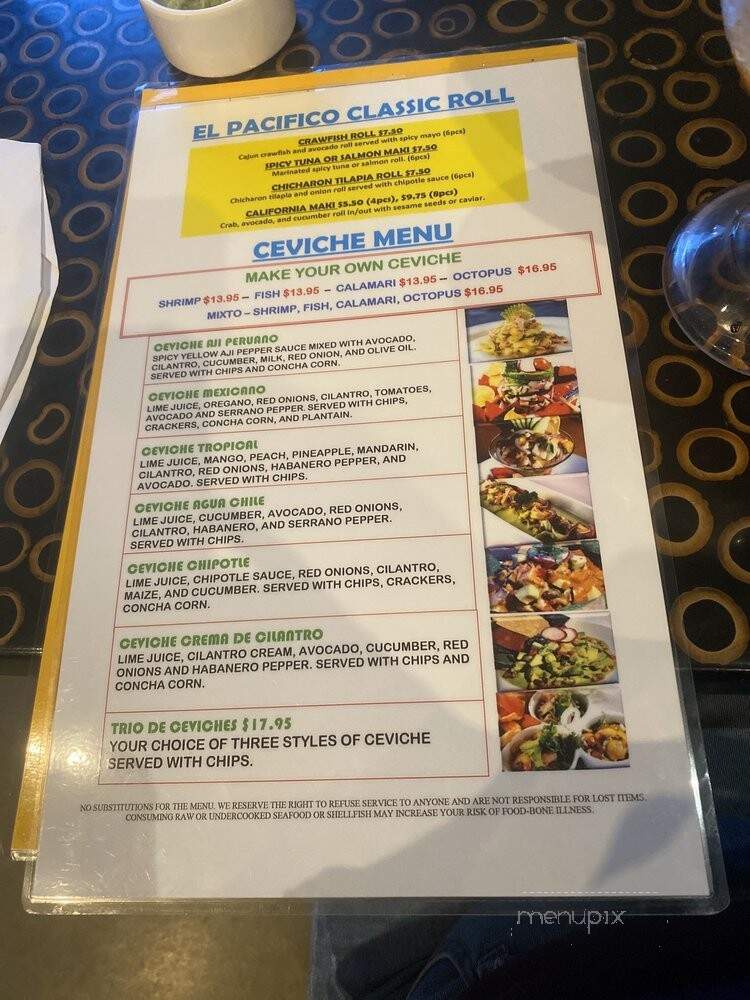 El Pacifico - Houston, TX menu_pic
