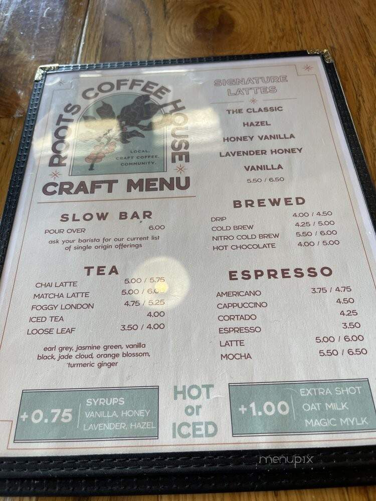 Roots Coffeehouse - North Richland Hills, TX menu_pic