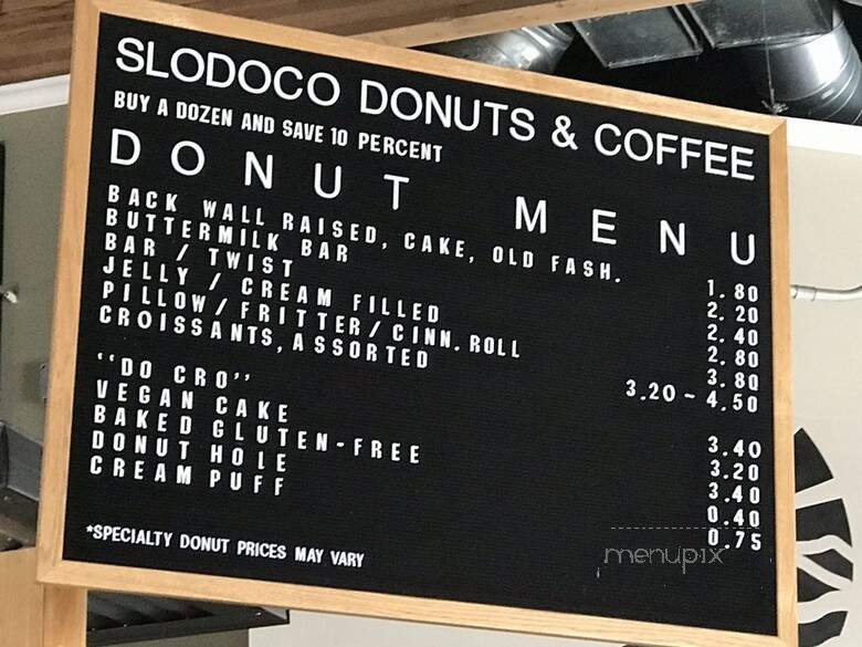 Slo Donut Company - San Luis Obispo, CA menu_pic