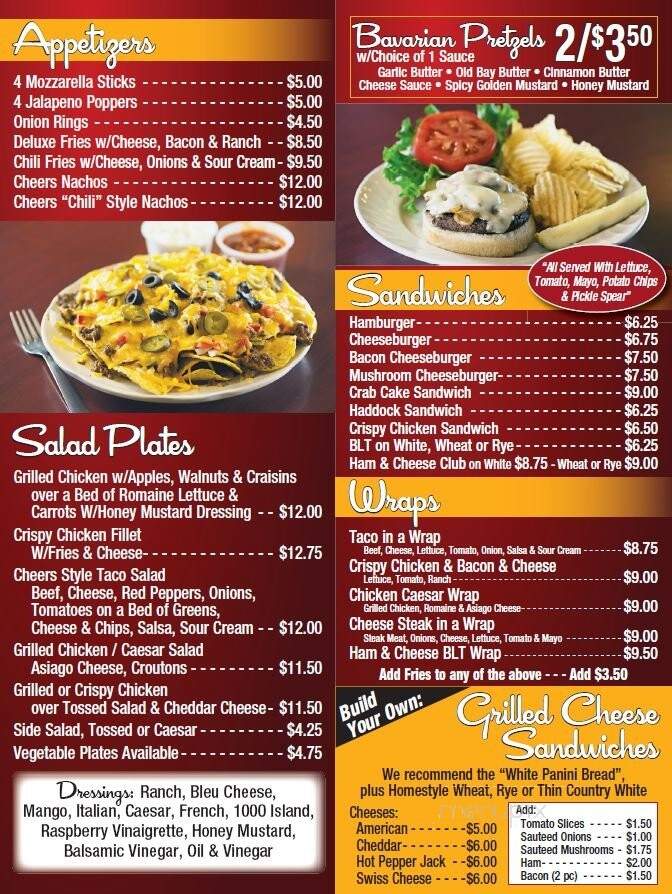 Cheers - Manheim, PA menu_pic