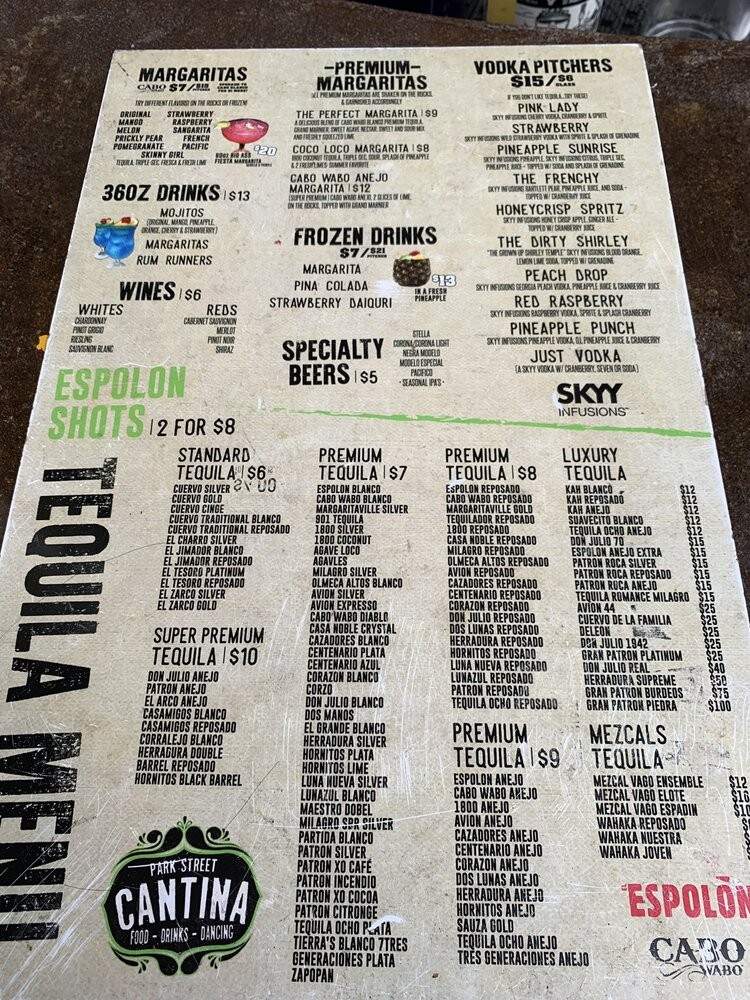 Park Street Cantina - Columbus, OH menu_pic