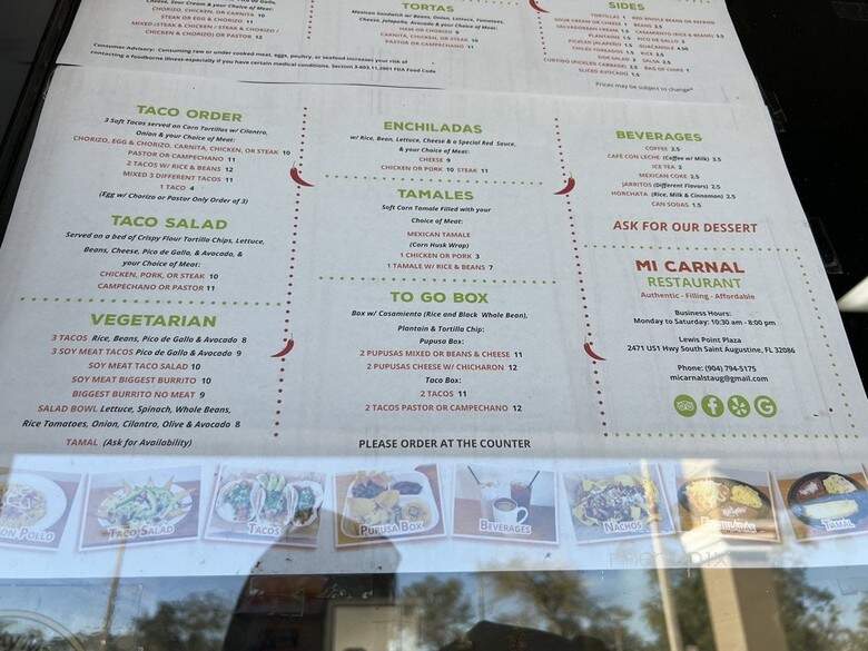 Tienda Y Taqueria Mi Carnal - St Augustine, FL menu_pic