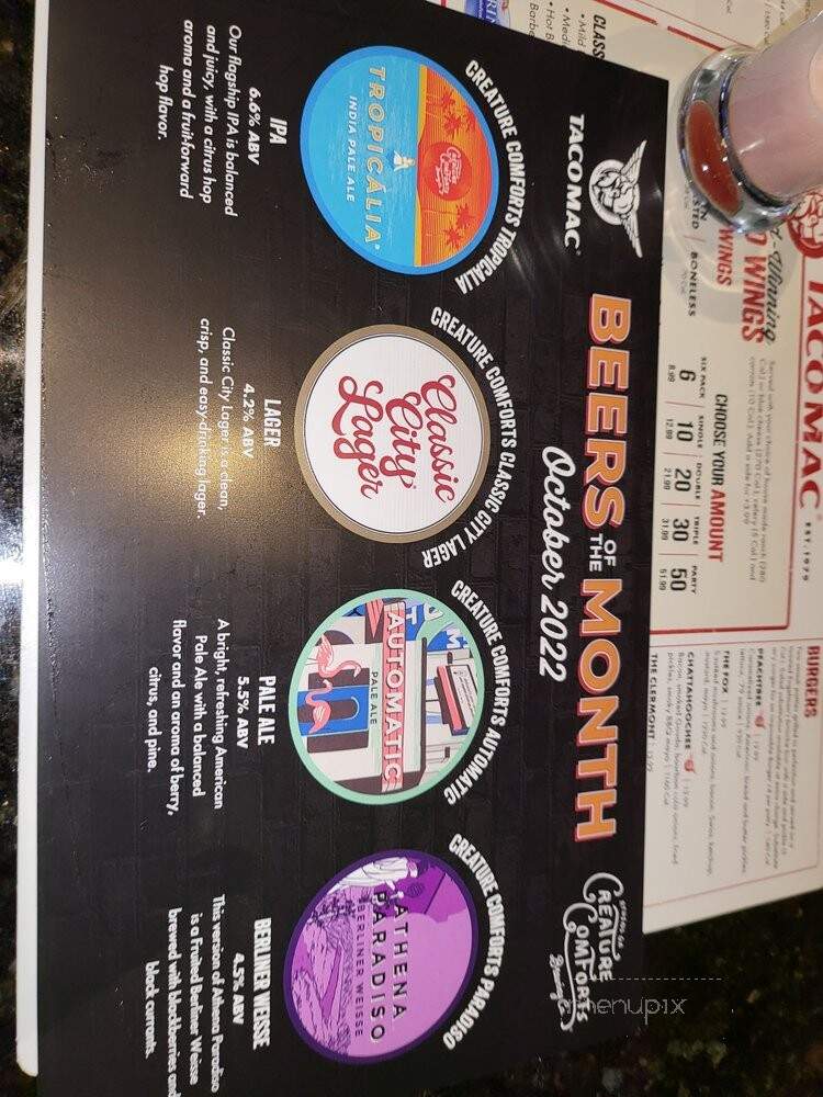 Taco Mac Cumming - Cumming, GA menu_pic