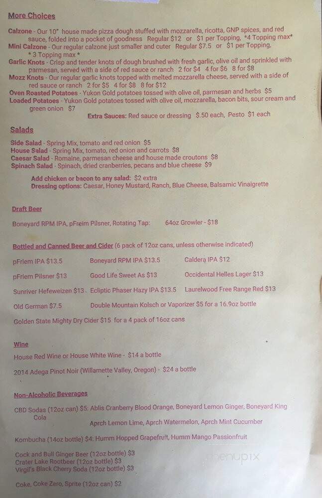 Good Neighbor Pizzeria - Portland, OR menu_pic