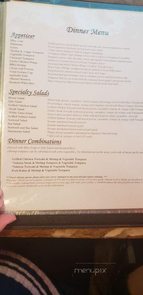 Sakana Sushi Bar & Japanese Cuisine - West Jordan, UT menu_pic