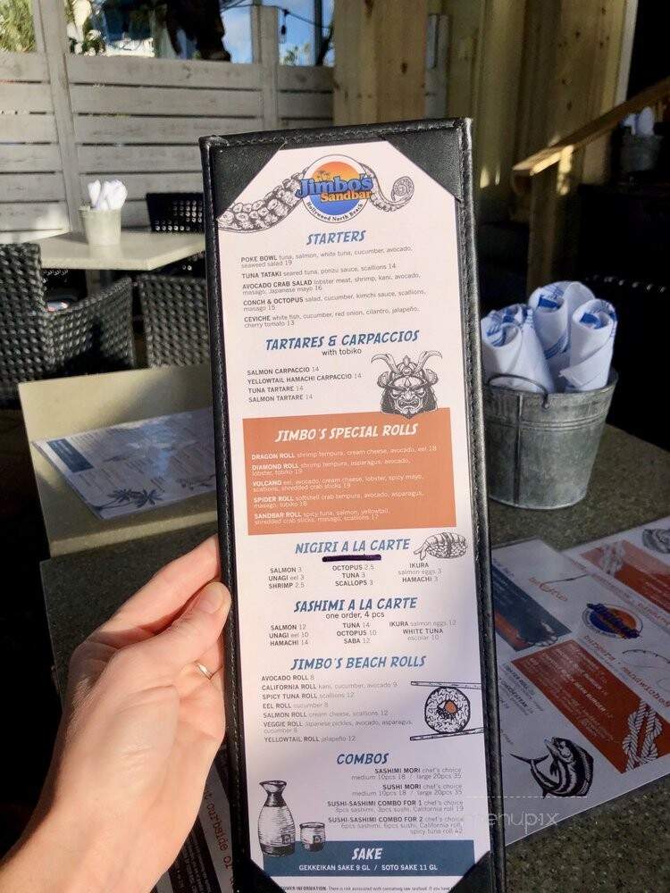 Jimbo's Sand Bar - Hollywood, FL menu_pic