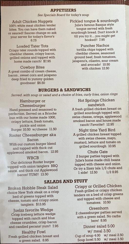 Doug's Cafe - Springville, CA menu_pic