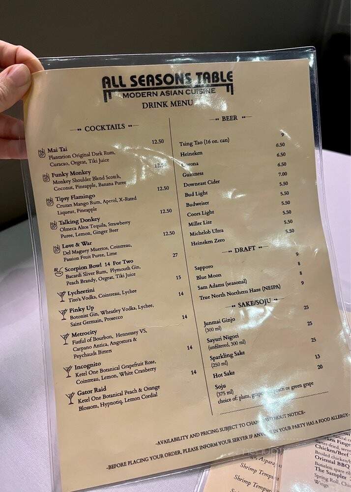 All Seasons Table - Malden, MA menu_pic