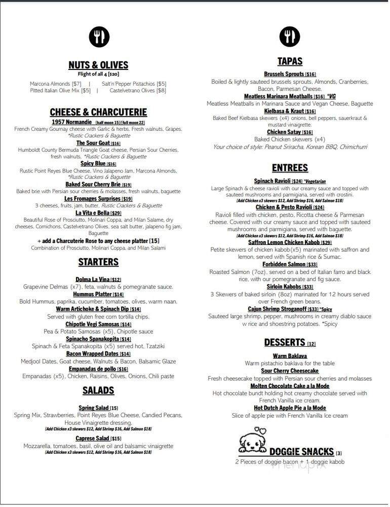 Vino Locale - Palo Alto, CA menu_pic