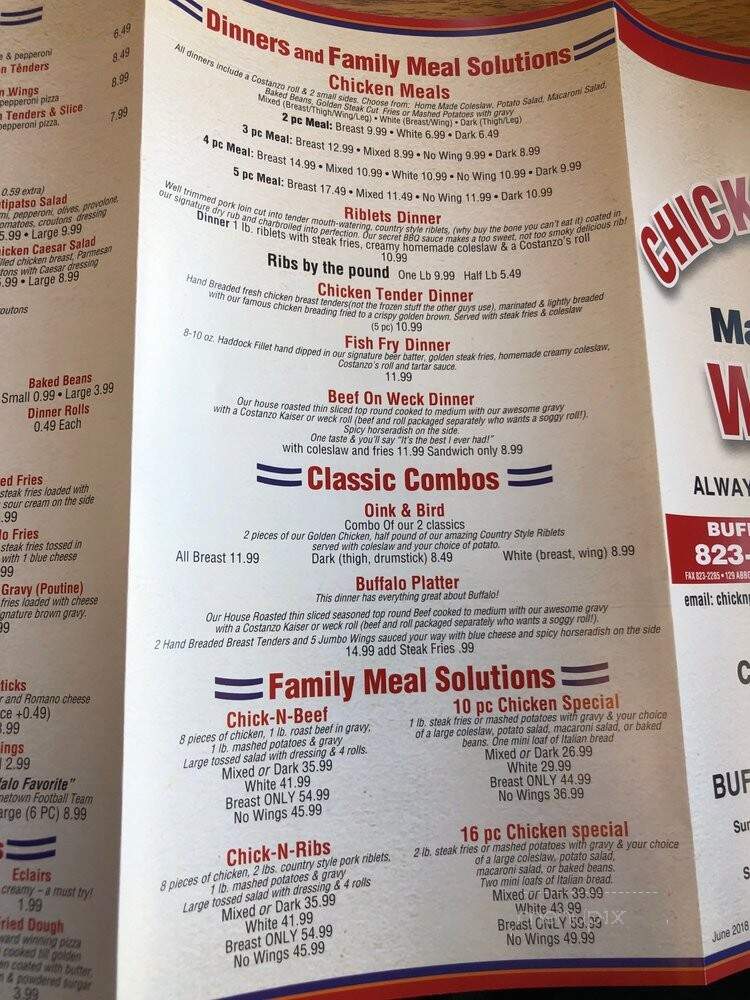 Chick-n-Pizza Works - Cheektowaga, NY menu_pic