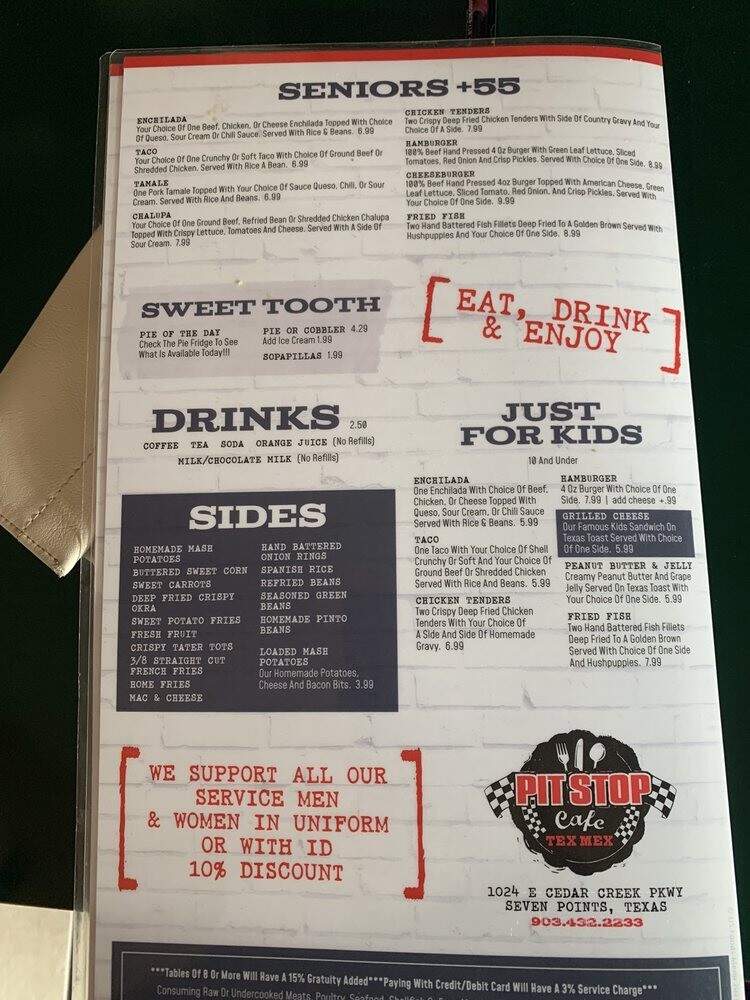 Pit Stop - Ninety Six, SC menu_pic