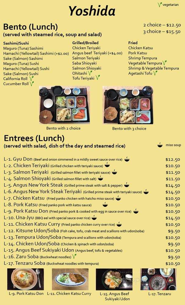 Yoshida - Cupertino, CA menu_pic
