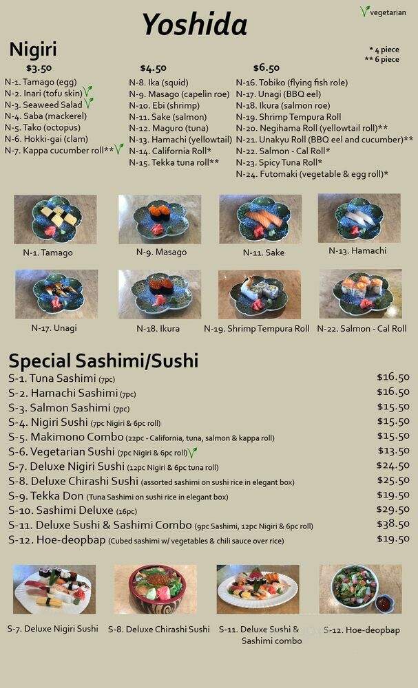 Yoshida - Cupertino, CA menu_pic