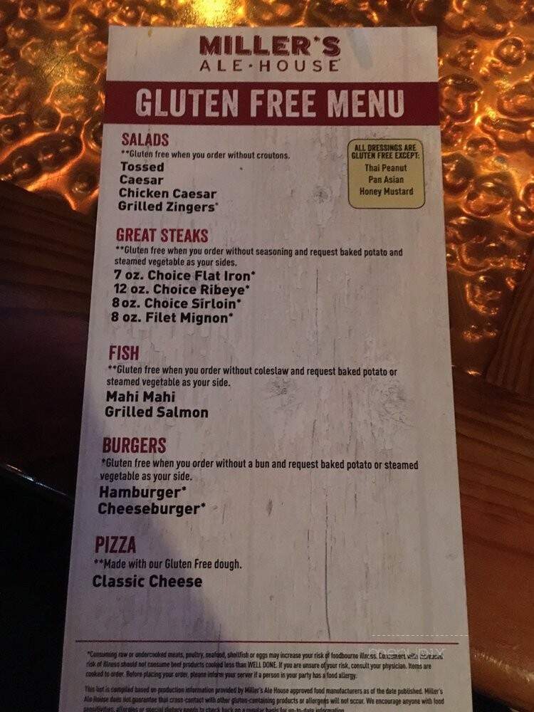 Miller's Ale House Restaurants - Alpharetta, GA menu_pic