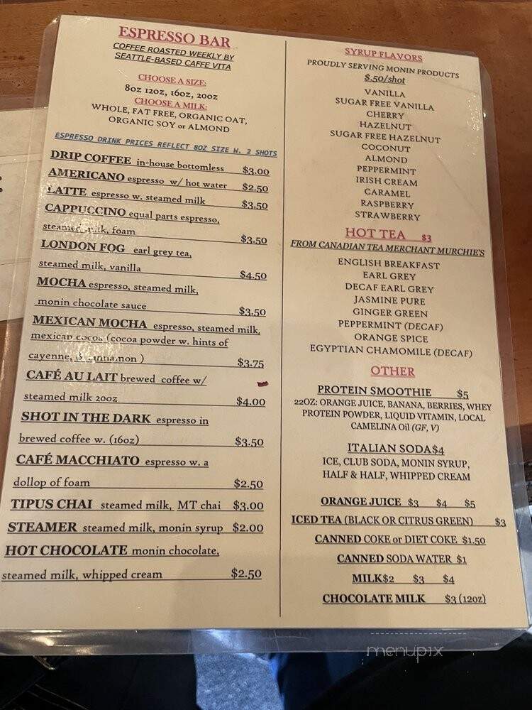 Catalyst Cafe & Espresso Bar - Missoula, MT menu_pic