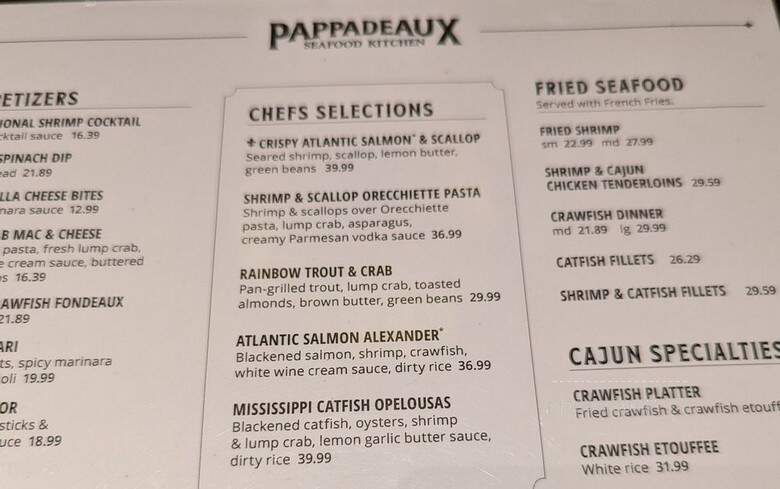 Pappadeaux Seafood Kitchen - Bedford, TX menu_pic