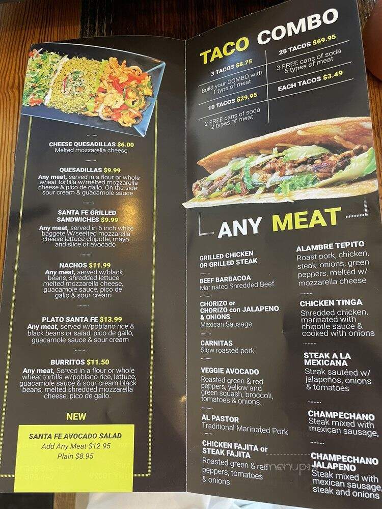Santa Fe - New York, NY menu_pic